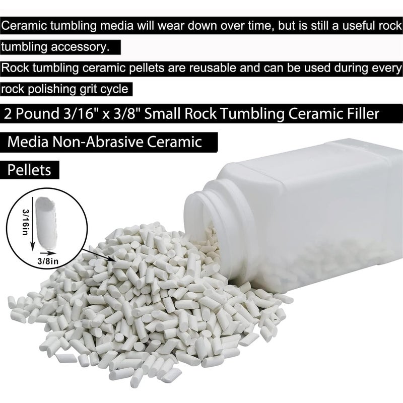 Azefun 8 LB Rock Tumbler Grit and Polish Kit and Ceramic Tumbling Filler Media, Coarse/Medium/Pre-Polished/Final Polish, Silicon Carbide Grit, Ideal for Any Rock Tumbler & Stone Polisher - Image 4